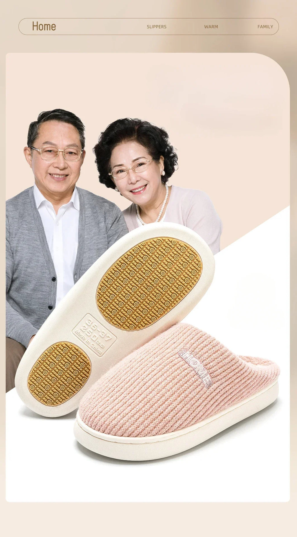 House Fuzzy Slipper Women Striped Winter Warm Fur Plush Non Slip Grip Indoor Lazy Soft Female Thermal Home Shoe Flat Male Men
