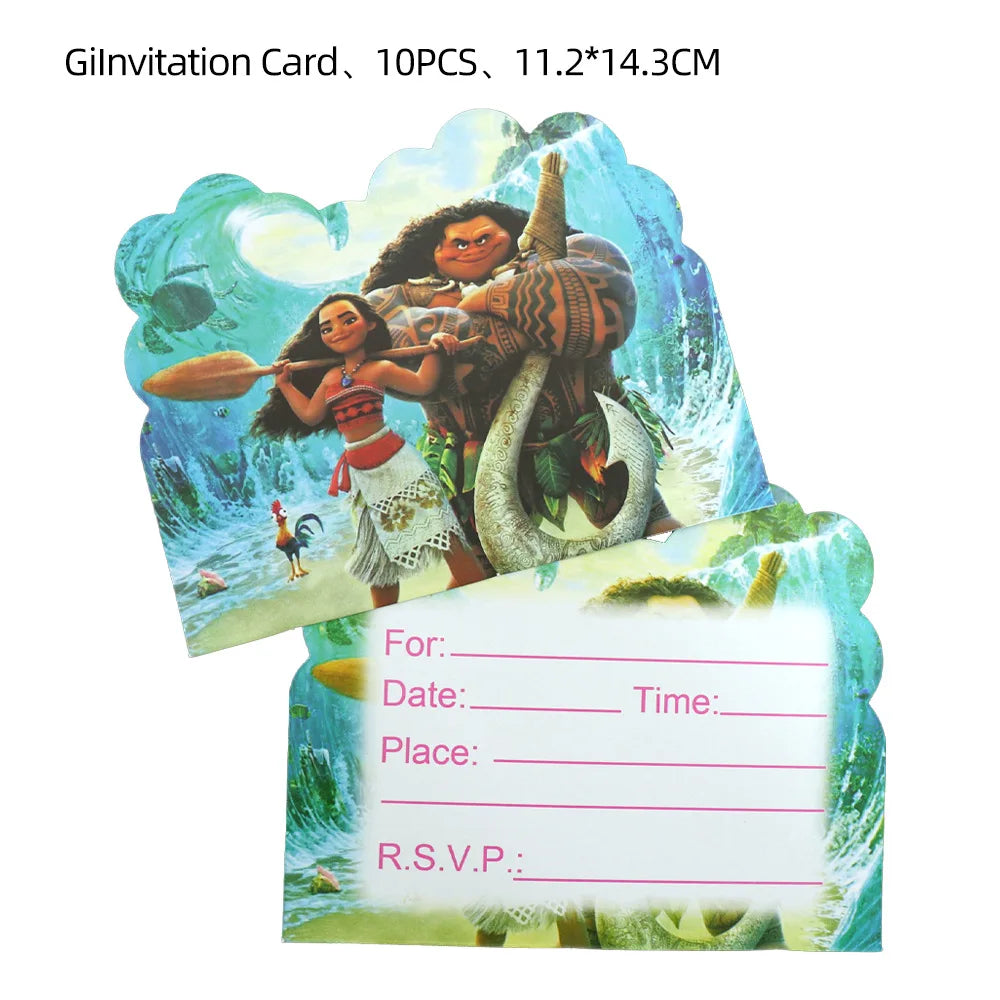 Disney Moana Birthday Decoration Tableware Cup Plate Backdrop Banner Kit Vaiana Moana Theme Happy Party Deco Balloons Supply Set