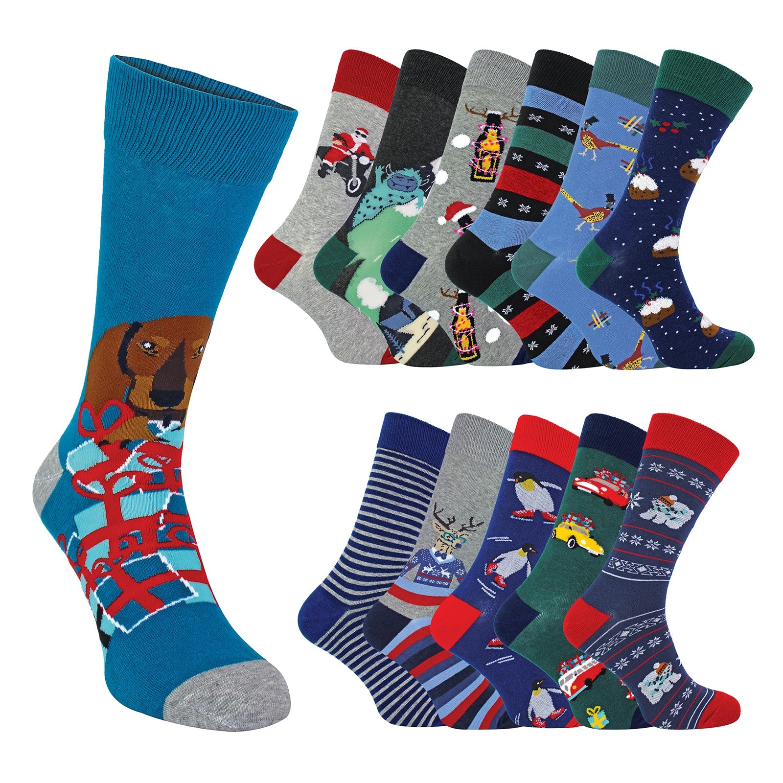 12 Days of Christmas Mens Advent Calendar Socks