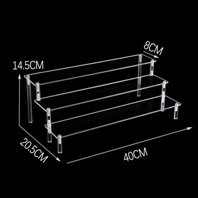 Acrylic Riser Display Stand Perfume Organizer Shelves for Amiibo Funko Figures Toys Cupcake Desserts Collection Cosmetic Jewelry