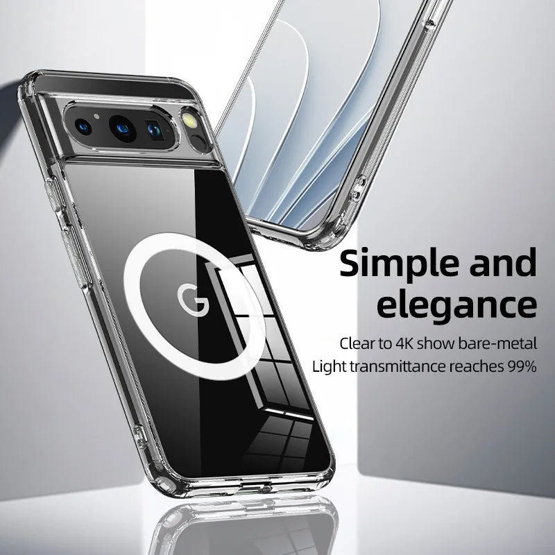 2025 Fashion Magnetic Case For Google Pixel 9 Pro 8 8A 7 10 Dull Polish Wireless Charger Cover Anti-knock Cases For Pixel 9A 7A