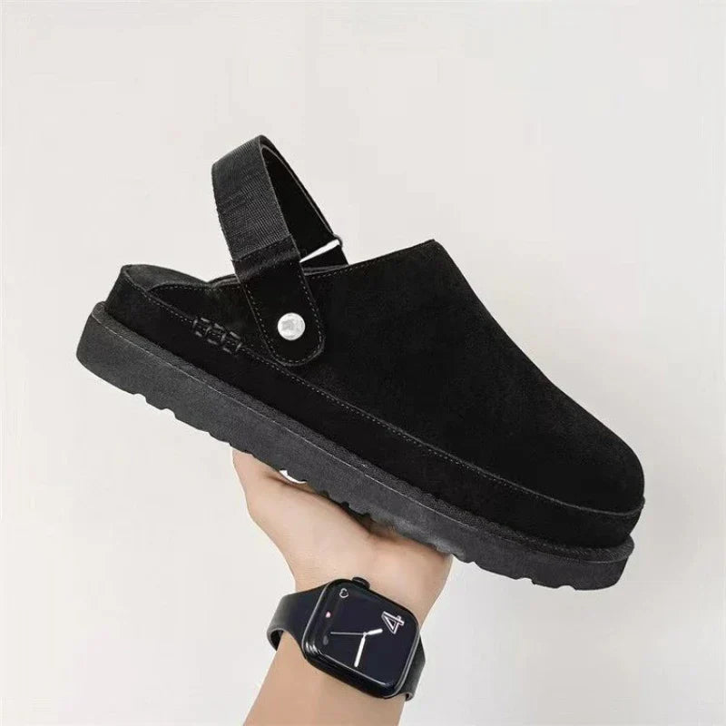 Winter Warm Thick Soles covered Half Slipper Shoes for Women