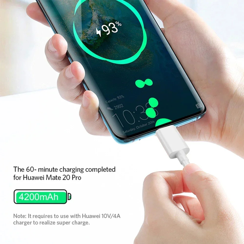 120W 10A High-speed Charging Data Cable USB Type C Cellphone Charger Wire Cord for Huawei Mate X5 Samsung Xiaomi 2M/1.5M/1M