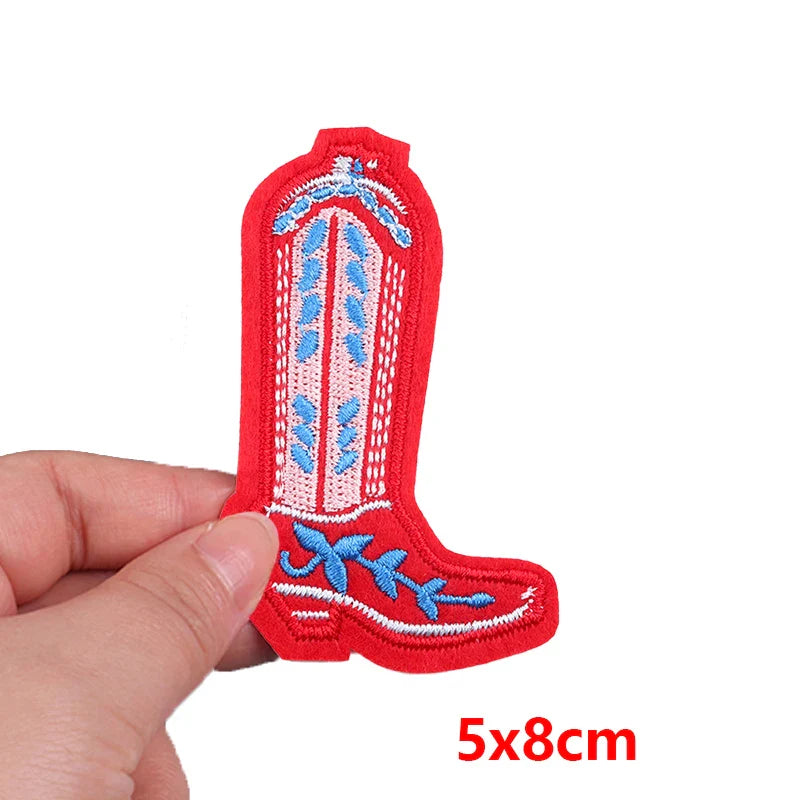 Cowgirl Boot Embroidered Patch Cowgirl Boot Embroidered Patch.
