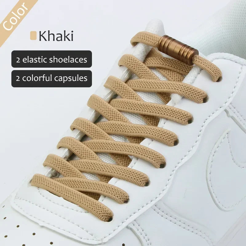 1Pair Elastic Tieless Shoelaces Shoe Laces No Tie Shoelace for Kids and Adult Sneakers Quick Lazy Metal Lock Laces Shoe Strings