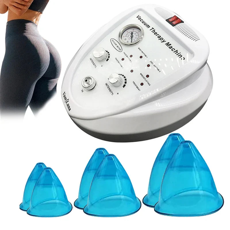 Breast Pump Vacuum Therapy Machine Massager Buttocks Lifting Machine BBL Scraping Cup Female Massage Colombian Buttocks Lifting