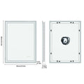 LED Light Bathroom Mirror Illuminated Wall Mounted Vanity Makeup Anti-Fog Rectangle 3 Colors Touch Light