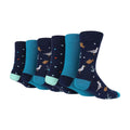 6 Pack Mens Novelty Jacquard Patterned Cotton Dress Socks