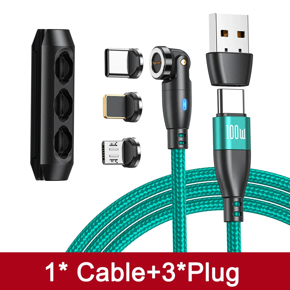 AUFU 100W Magnetic USB Type C Cable 5A Fast Charging Micro Type C Cable For Macbook Samsung for iPhone Magnet Charger Wire Cord