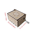 1pc Birthday Music Box Wooden Antique Carved Hand Cranked Classic Theme Music for Christmas Gifts Family Decoration