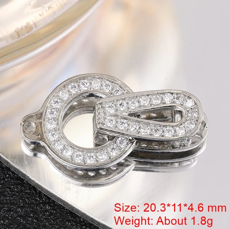Juya Handmade 18K Gold Silver Plated Fastener Bail Connector Clasps Accessories For Needlework Pearls Beads Jewelry Making