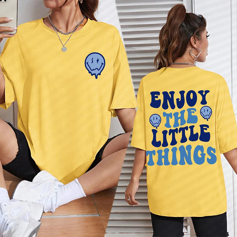 Enjoy The Little Things Oversized T-Shirt for Women - Streetwear Tee
