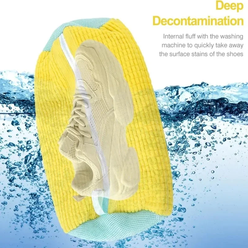 Laundry Bags Shoe Washing Machine Bag-with Zipper Laundry Bag with Rich Fluff Inside, Perfect for Sneakers and Casual Shoes