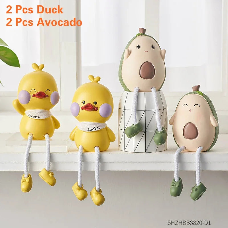 Nordic Cute Resin Hanging Dolls – Sitting Figurine Ornaments for Home Décor
