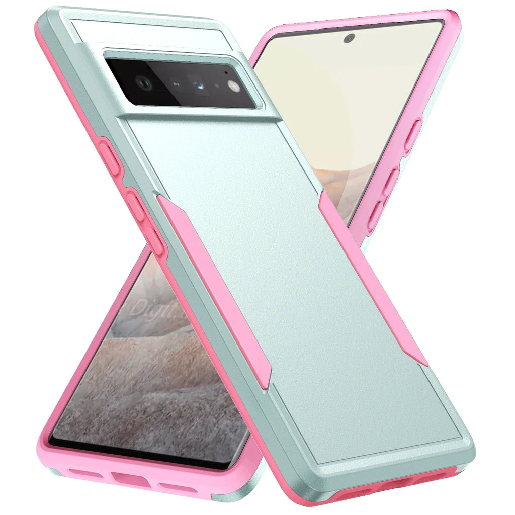 Heavy Duty Rugged Armor Shockproof Case For Google Pixel 8 7 6 Pro 6A 7A 8A Soft TPU Hard Plastic Protective Back Cover Fundas