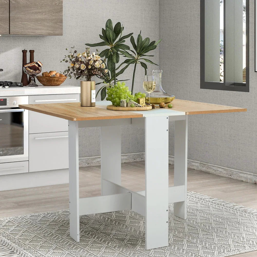 Haodirect multifunctional foldable and expandable dining table wooden kitchen table saves space
