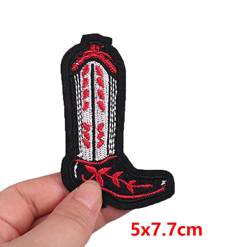 Cowgirl Boot Embroidered Patch Cowgirl Boot Embroidered Patch.
