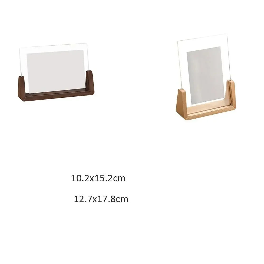 Acrylic U-Shaped Wooden Photo Frame – Walnut & Beech Desk Display