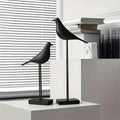 Nordic Resin Bird Statue – Modern Black Decorative Sculpture