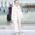 Women's Spring Autumn Fashionable Double-breasted Long Sleeve Coat