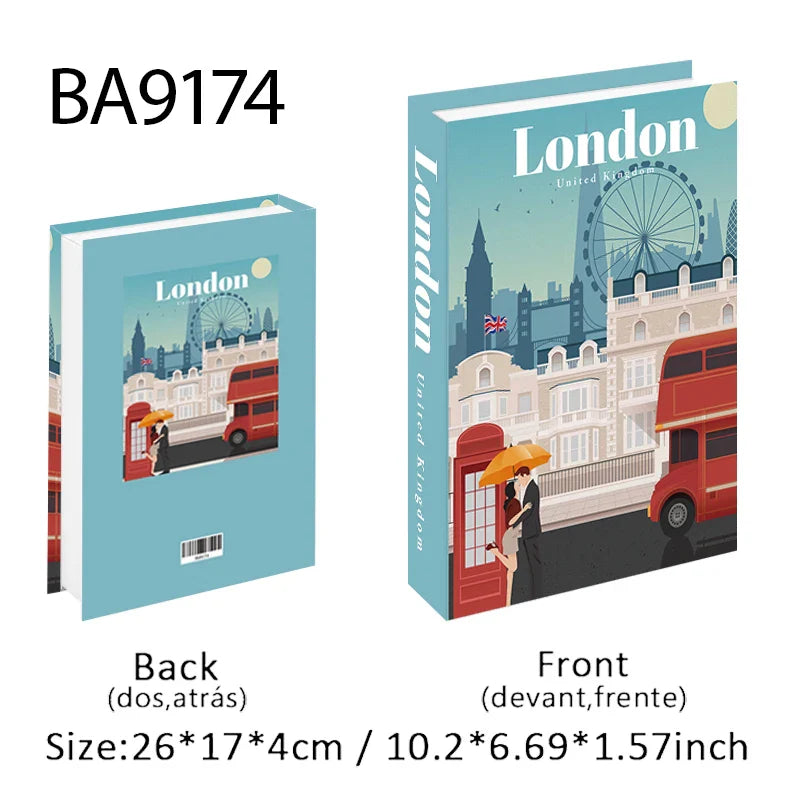 Travel City Decorative Display Books with Hidden Storage – Paris, London, New York, Tokyo & More