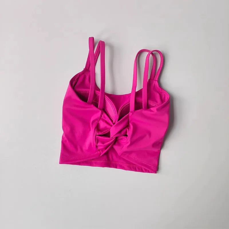 Women's Sports Bras Fitness Top, Sexy Lingerie, Push Up Fixed Pad, Yoga Bra, Back knotted Underwear, Running Vest, Gym Tops