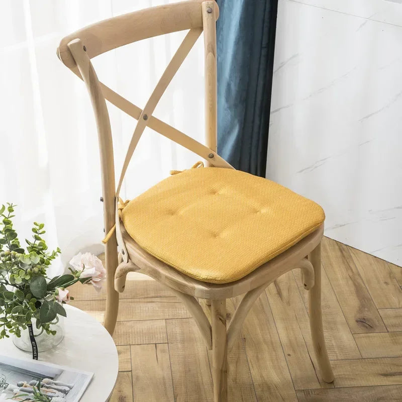 Summer Breathable Cushion Four-Nail Anti-Slip Chair Cushion Classroom Living Room Chair Season Nordic Solid Color Cushion