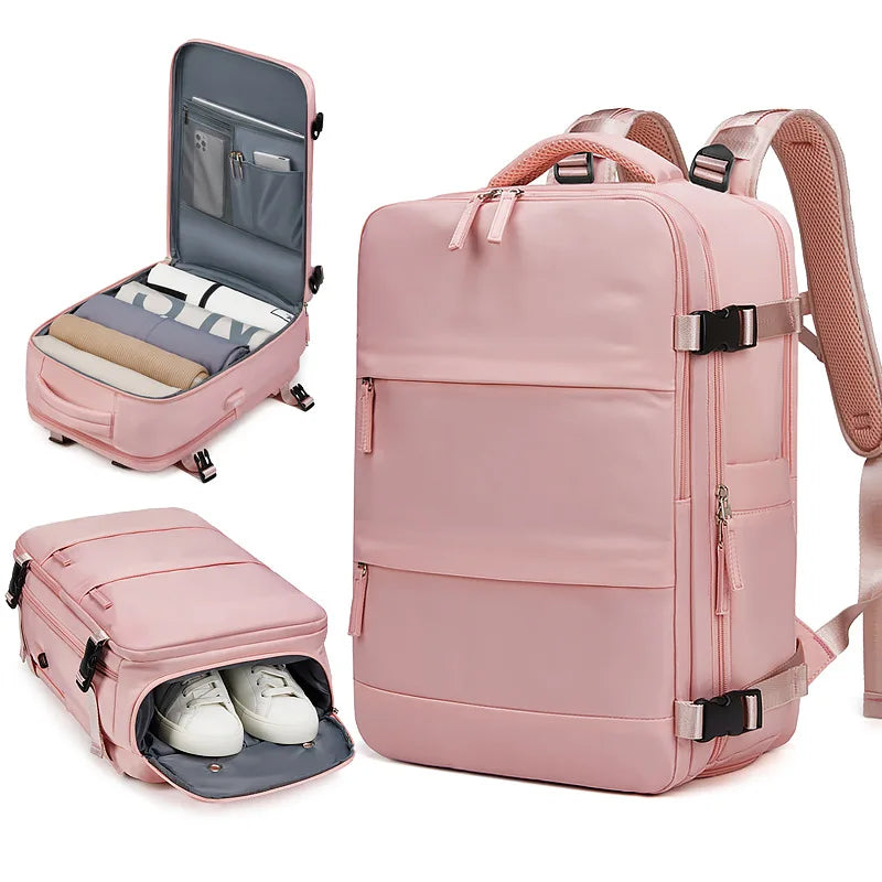 Women'S Bag Large Capacity Journey Multifunction Backpack with Shoe Storage Multilayer Dry and Wet Separation Waterproof