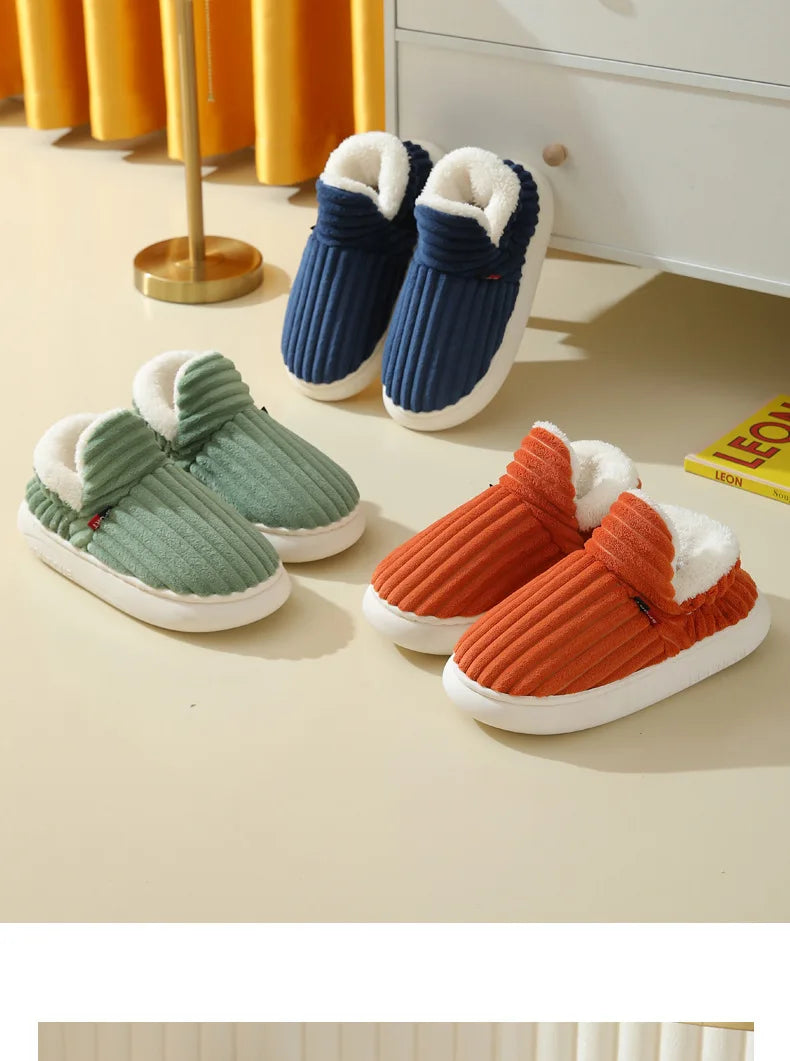 Litfun New Fur Slippers For Women Men Winter Furry Fashion Warm Ankles Plush Cozy Slides For Home Indoor Soft Sole Cotton Shoes