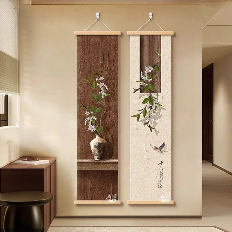 Zen Japanese Wall Hanging Tapestry – Vertical Canvas Art Decor