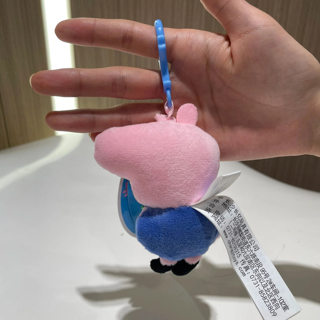 12cm Genuine Peppa Pig Plush Pendant Children's Toy Kawaii Peppa George Cartoon Anime Plush Key Chain Backpack Pendant Kids Gift