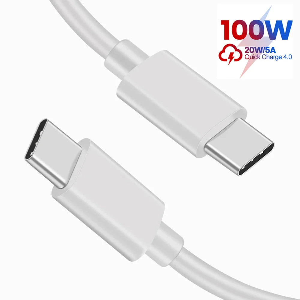USB Cable PD100W USB C to Type C Fast Charger Cable for Xiaomi Samsung Huawei MacBook iPad 5A Mobile Phone Cord USB Cable Type C