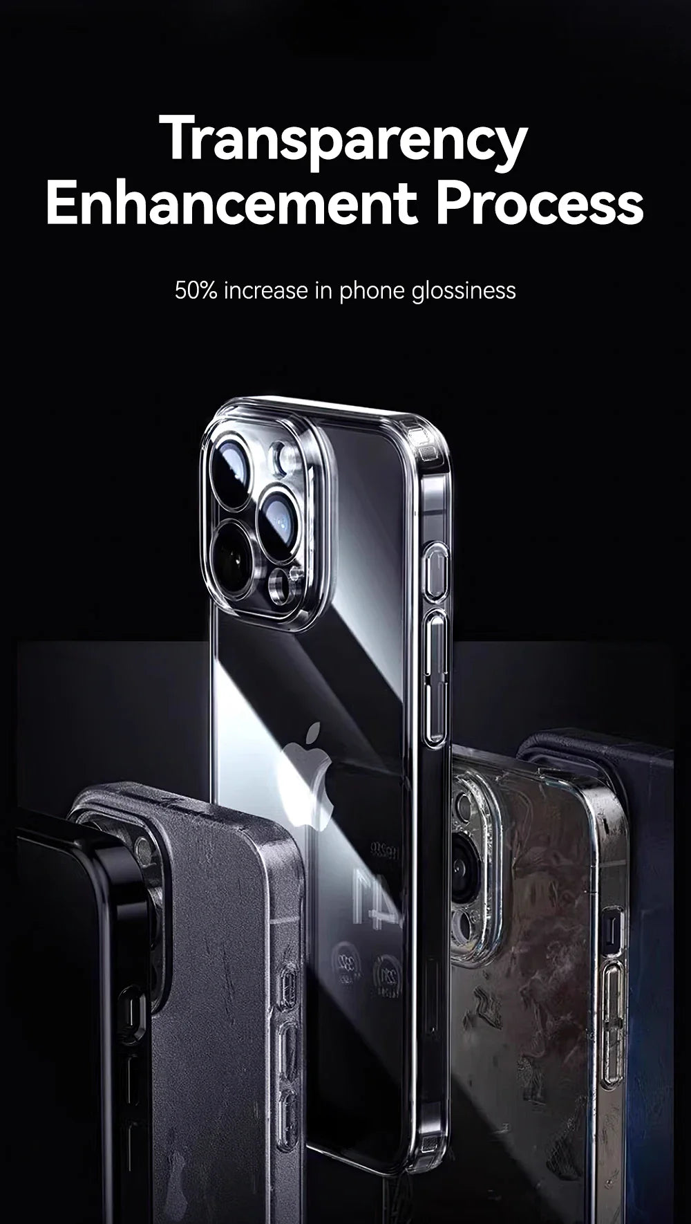 Joyroom Case For iPhone 16 15 14 13 Pro Max Anti-drop Transparent Cover For iPhone 16 Pro Max Soft TPU Case With Len Protection
