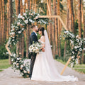 Heavy Duty Wedding Party Arch Door Background Wooden Hexagon Flower Arbor Stand Ceremony Archway Decor