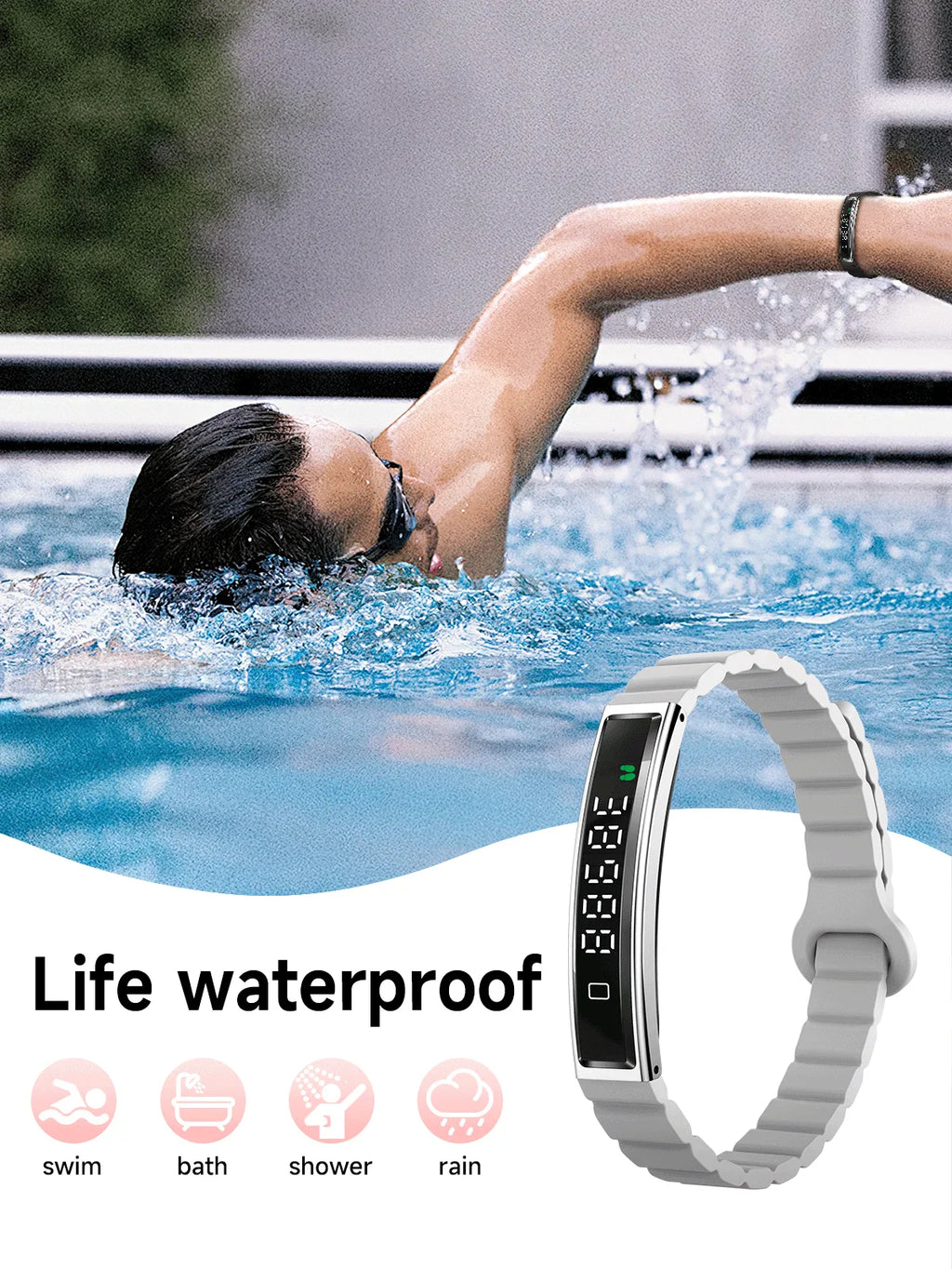Health & Fitness Smart Bracelet with Heart, Sleep & Activity Tracking