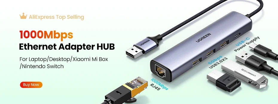 UGREEN Ethernet Cable Cat6 Gigabit High Speed 1000Mbps Internet Cable RJ45 Shielded Network LAN Cord for PC PS5 PS4 PS3 Xbox