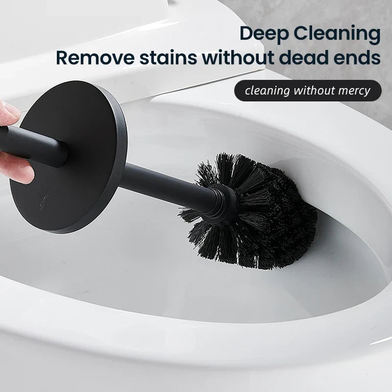 Stainless Steel Bathroom Toilet Brush Holder Accessories Black Toilet Brush Wall Mounted WC Cleaner Brush FR07