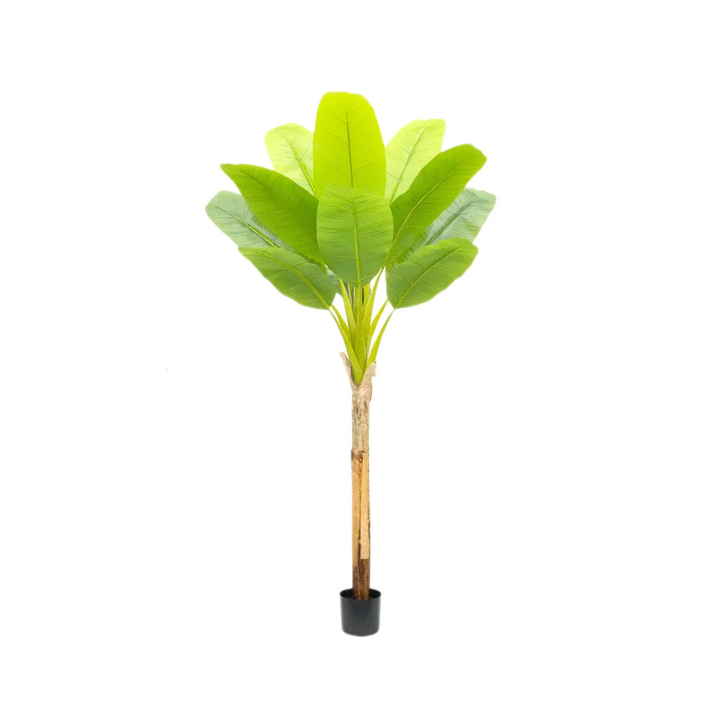 Bird of Paradise Artificial Plants Tree Tropical Faux Banana Silk Tree Fake Banana Leaf Plant with Stalks for Home Office Decor