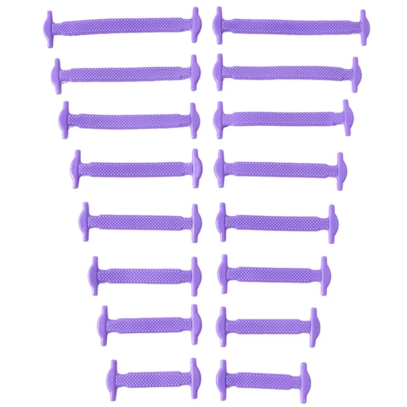 16pcs/lot Silicone Shoelaces No Tie Shoelaces 12 colors Elastic Lace Shoelace Creative Lazy Silicone Laces Rubber Lace