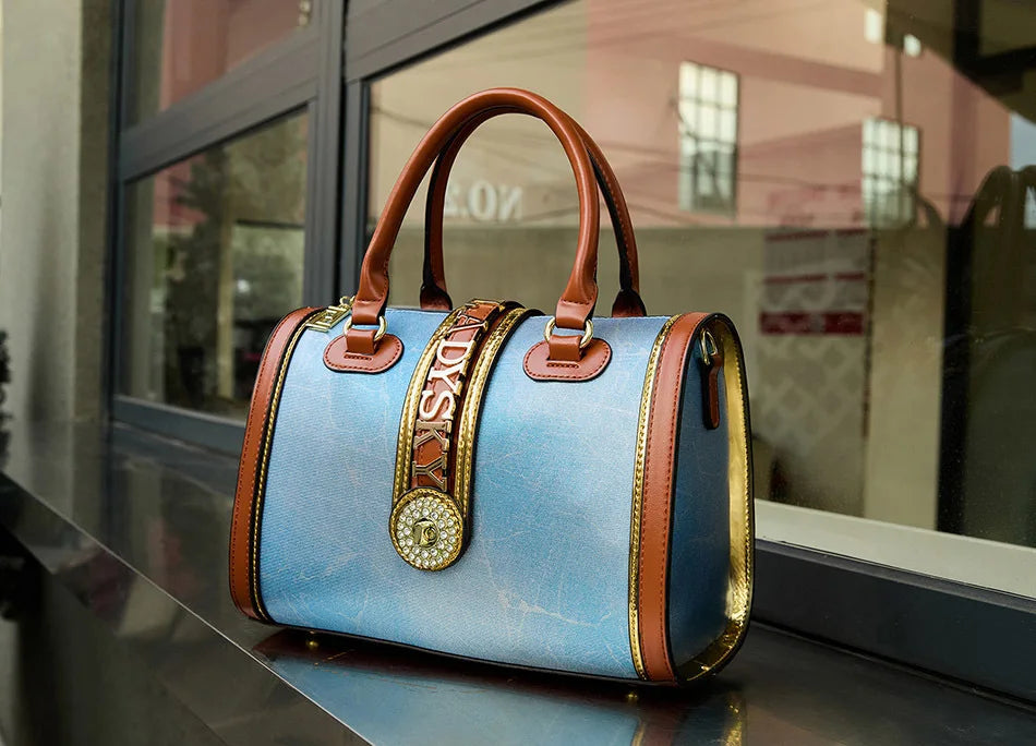 Large-capacity Women's Boston Barrel Handbags