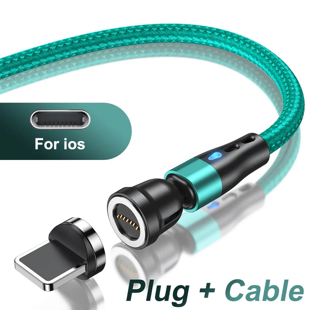 AUFU 5A Magnetic Type C Cable For Samsung S21 Huawei P30 Magnet Fast Charging Charger Wire for iPhone Xiaomi Micro USB Data Cord