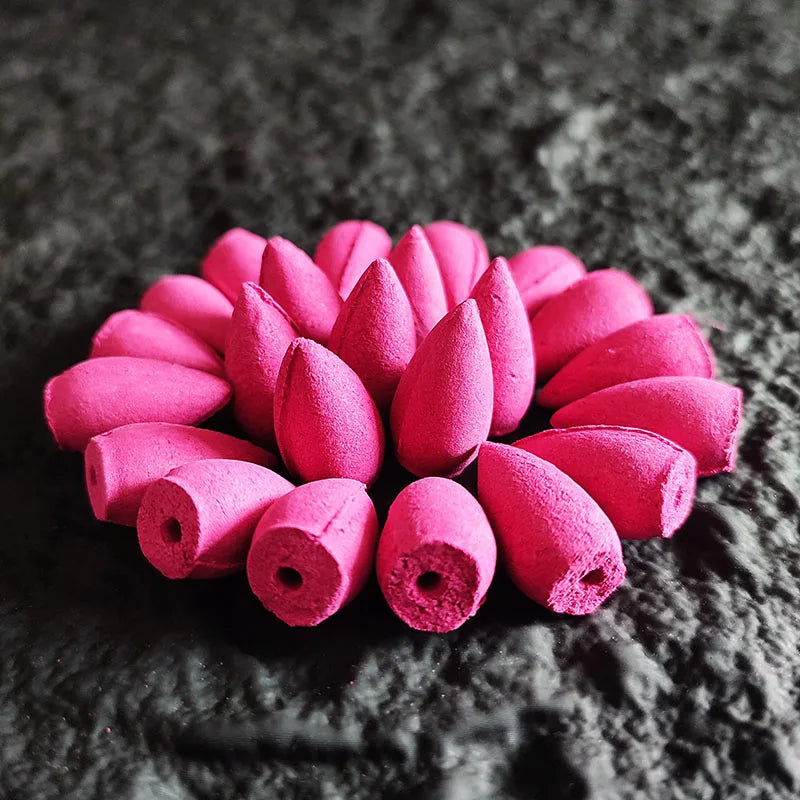 Y 10/20/50Pcs Natural Indian Cone Insence Rose Waterfall Reflux Tower Incense for Backflow Burner Home Tea Room Hotel Fragrance