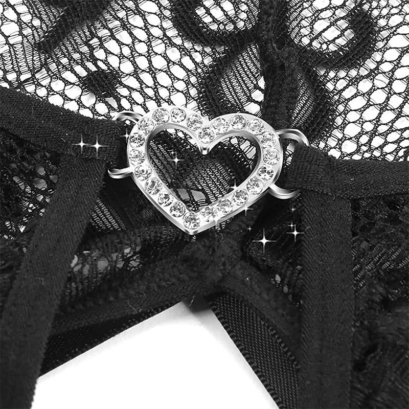 Transparent Lingerie For Women Super Hot Erotic Underwear Sex Pajamas Crotchless Pornographic Lace Teddies Bodysuit Sexy Outfit