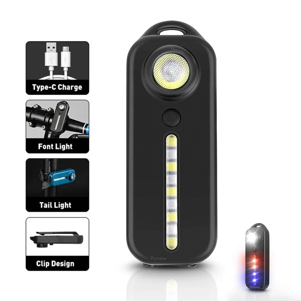 Keychain Flashlight for Police USB Recharge LED Flashlight Shoulder Clip Lights Warning Flashing Light Outdoor Work Light Lamp
