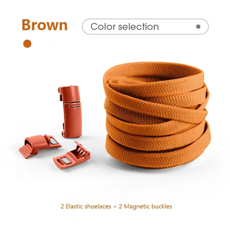 Magnetic Locking Shoelaces without ties Sneakers elastic laces  Children Adults Quick On/Off Shoelaces Shoe accessories 1 Pair