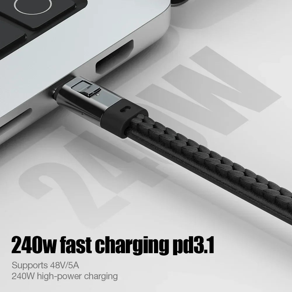 Portable Keychain USB C Charger Cable Short 240W 5A Fast Charging Cord  Type C Short Charging Cable for Phone MacBook Android