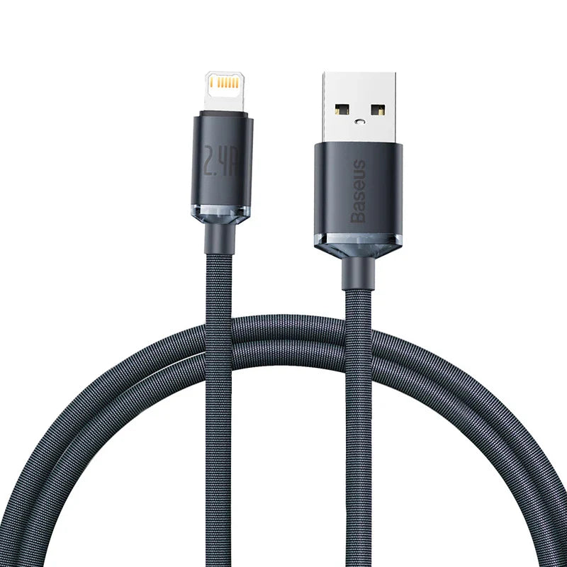 Baseus USB Cable For iPhone 14 13 12 Pro Max X XR XS 8 7 6s 6 iPad Fast Data Charging Charger USB Wire Cord Mobile Phone Cables
