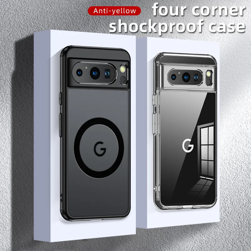 2025 Fashion Magnetic Case For Google Pixel 9 Pro 8 8A 7 10 Dull Polish Wireless Charger Cover Anti-knock Cases For Pixel 9A 7A