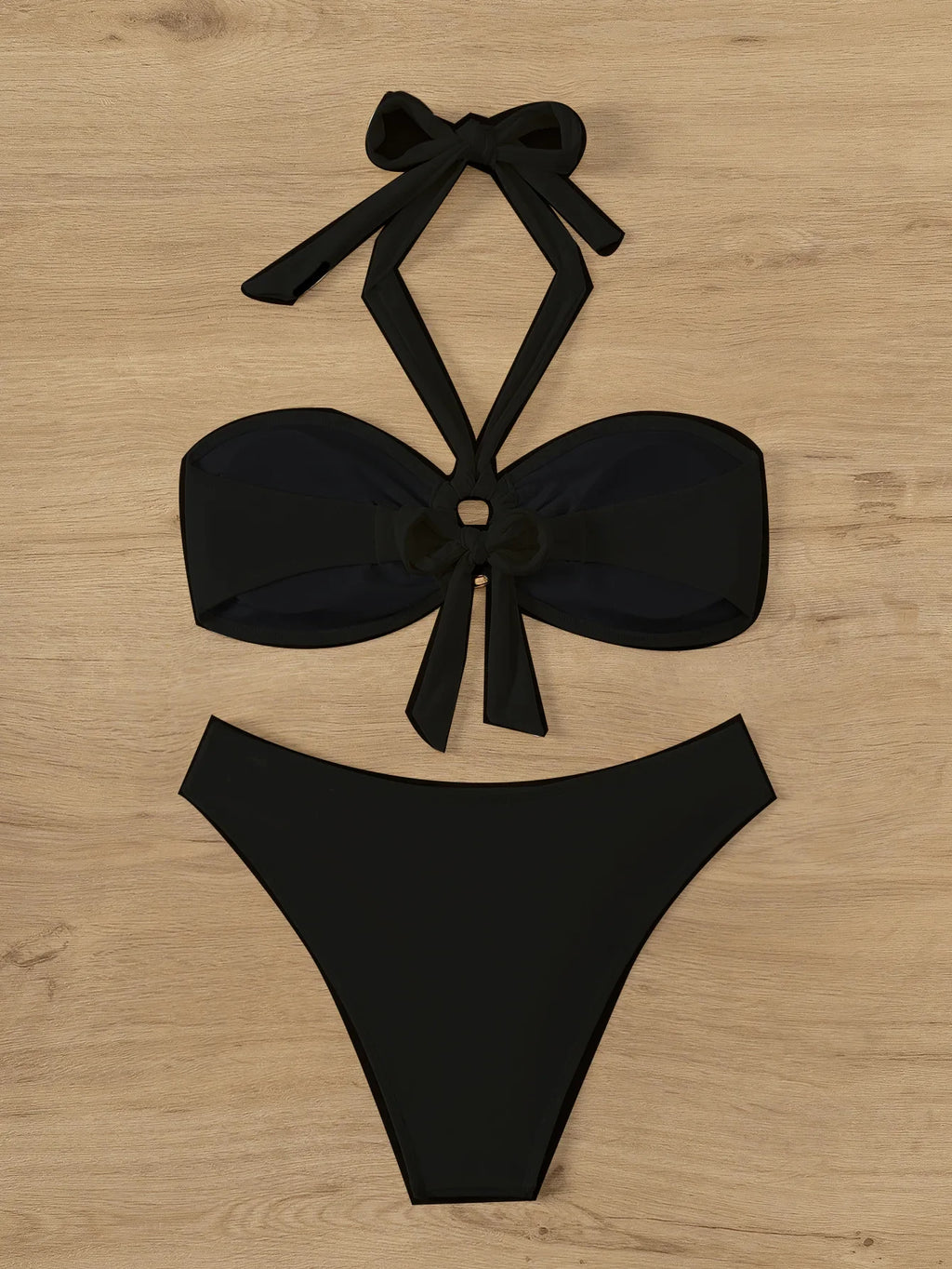 "2025 Sexy Bandeau Push-Up Bikini Set - Brazilian Thong Swimwear for Women"