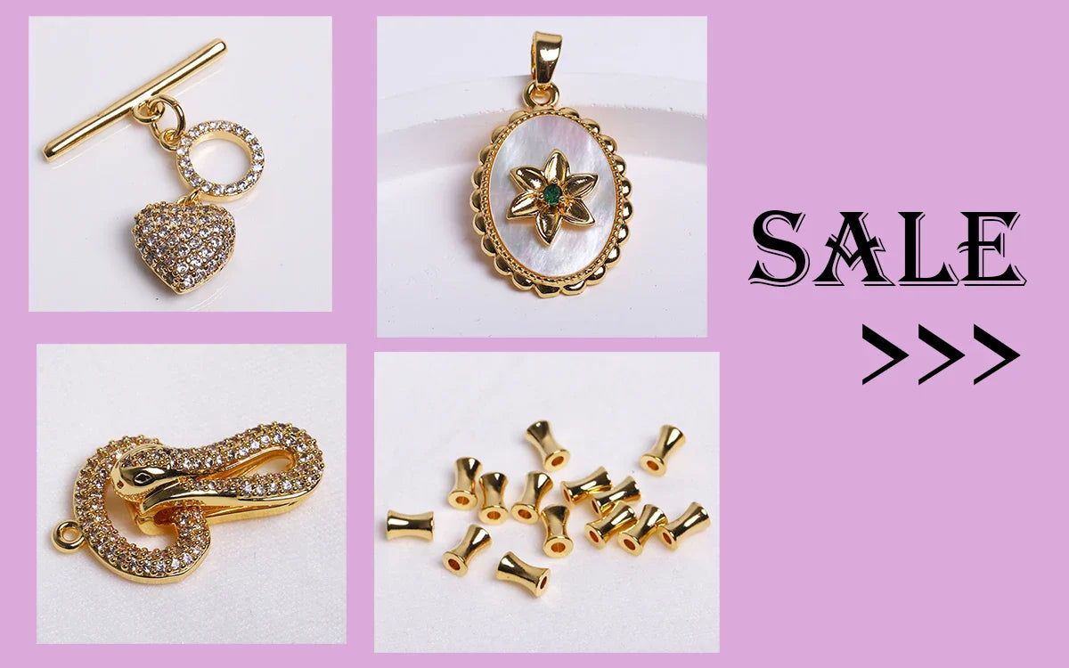 18K Gold Plated Separators For Bead,Spacers Beads For Jewelry Making,Brass Metal Round Beads,DIY Bracelets/Necklace Accessories